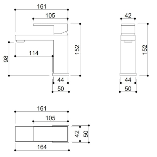 Misturador Monocomando Para Lavatório Bica Baixa Kr225nb Black Matte Kromma - Imagem principal - bb53fb16-9238-4e07-842a-a1ba54dfcca6