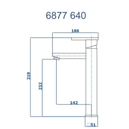 Misturador Monocomando Para Lavatório De Mesa Bica Alta Eros 6877 Bk640 Preto Fosco Fani Metais