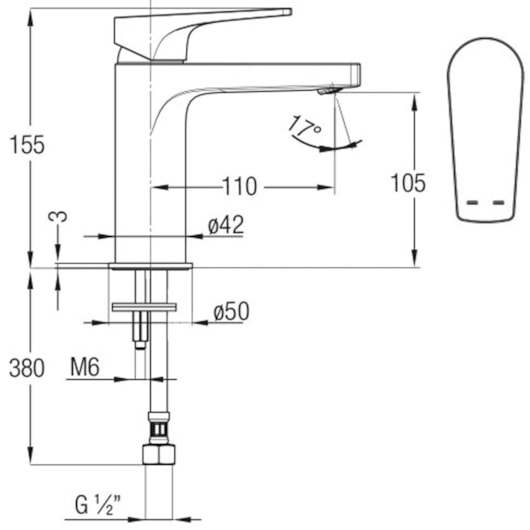 Misturador Monocomando Para Lavatório  De Mesa Bica Baixa Noronha Cromado Celite - Imagem principal - 5c6b8053-700c-4980-9804-9ebc04b34654