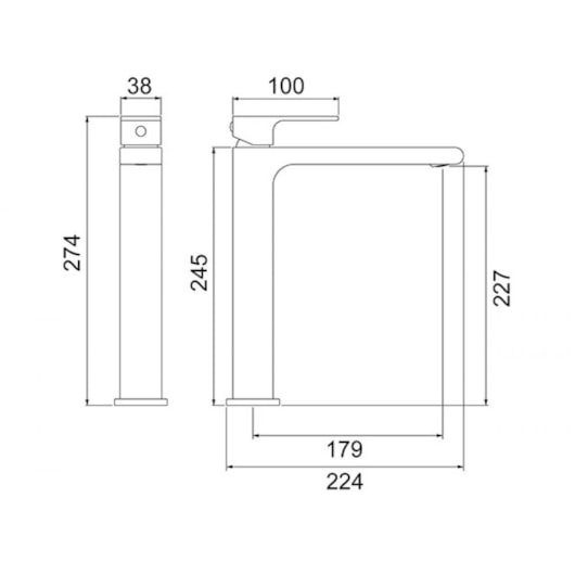 Misturador Monocomando Para Lavatório De Mesa Like Bica Alta B78 2877 Black Lorenzetti - Imagem principal - fee4d976-d251-45b6-80e1-3f2522e61a89