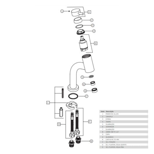 Misturador Monocomando Para Lavatório De Mesa Link Bica Baixa 2875 Cromado Deca - Imagem principal - 7baef342-ae99-41ec-9b85-473e1e6a55aa