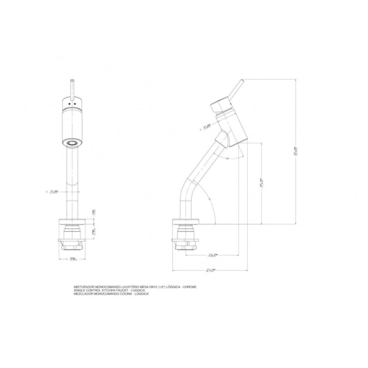 Misturador Monocomando Para Lavatório De Mesa Loggica Bica Baixa Cromado Docol - Imagem principal - 6406932b-3681-4780-8cd0-d38f42638ed9