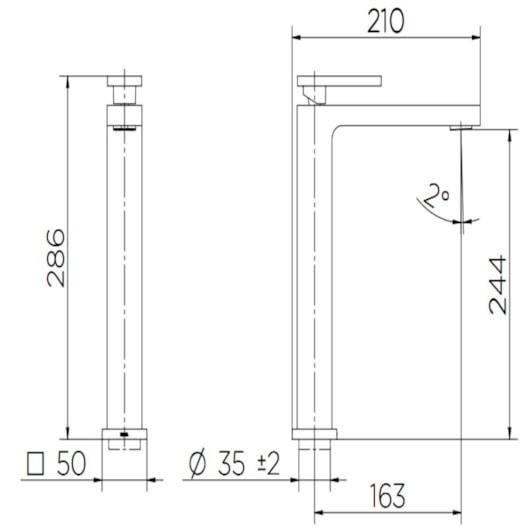 Misturador Monocomando Para Lavatório De Mesa New Edge Bica Alta Cobre Escovado Docol - Imagem principal - 4b3bd7fb-950f-451f-8625-bfe2f01f4040