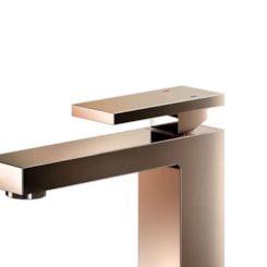 Misturador Monocomando Para Lavatório De Mesa New Edge Bica Baixa Cobre Escovado Docol