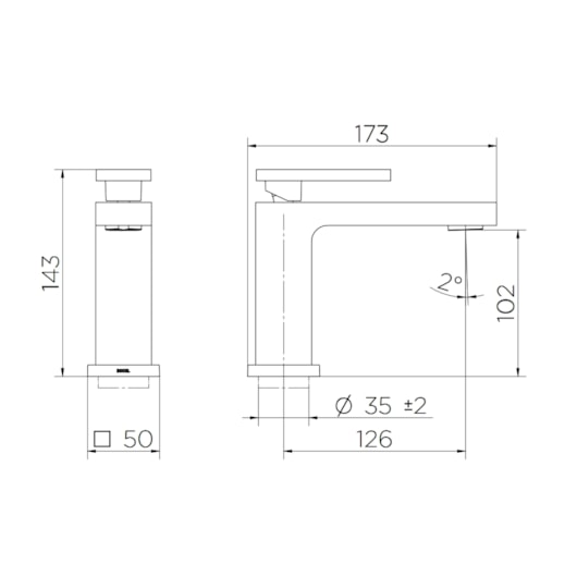 Misturador Monocomando Para Lavatório De Mesa New Edge Bica Baixa Cobre Escovado Docol - Imagem principal - b741150a-023f-4a89-a71a-74a4cdd7fe63