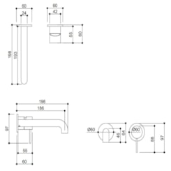 Misturador Monocomando Para Lavatório de Parede Kr469 Onix Matte Kromma
