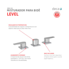 Misturador Para Bidê Level Cromado Deca