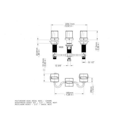 Misturador Para Bidê Next Cromada Docol - Imagem principal - 4d82e070-e9d3-4373-9290-1072aea10b68