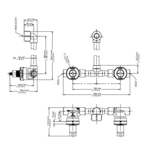 Misturador Para Chuveiro Ppr Base Tec 20mm Docol - Imagem principal - eb834255-964b-4dc6-8208-f3716136900c