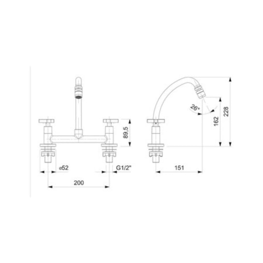 Misturador Para Cozinha De Mesa Bica Móvel Cromado Celite - Imagem principal - 0f891937-834c-425b-9bb8-9bf52dbb3db3