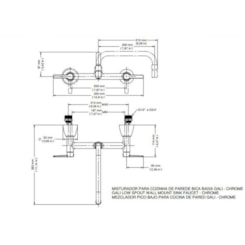 Misturador Para Cozinha De Parede Gali Bica Baixa Cromada Docol