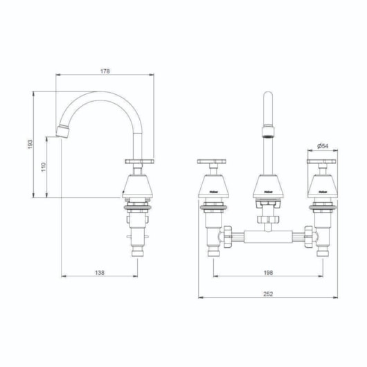 Misturador Para Lavatório de Mesa 1878  C15 1/4v Bl Meber - Imagem principal - 847a874a-e0b5-45e4-97a2-e8893daff4a3