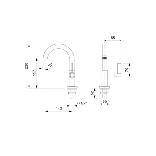 Misturador Para Lavatório De Mesa Bica Alta Com Válvula Cross Cromado Celite - Imagem principal - d1eff540-65a2-4327-aa2c-2b7898dd61bb