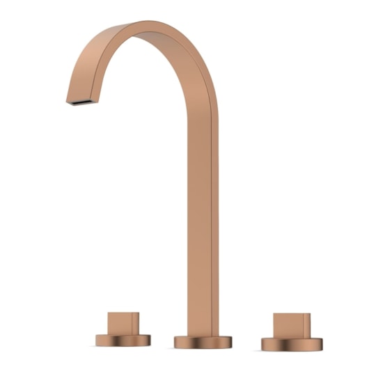 Misturador Para Lavatório De Mesa Bica Alta Com Válvula Flow Red Gold Matte Celite       - Imagem principal - b7063053-87ed-42aa-8d43-254cbe94508b