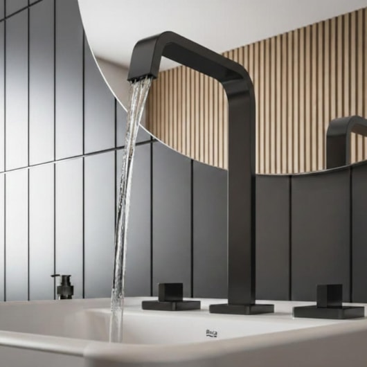 Misturador Para Lavatório De Mesa Bica Alta Com Válvula Virtus Matte Black Roca - Imagem principal - 46502c1e-439d-4556-9cd1-98accff03dbc