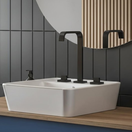 Misturador Para Lavatório De Mesa Bica Alta Com Válvula Virtus Matte Black Roca - Imagem principal - 2e495bed-ca2f-440c-9abb-b79edde6ad1f