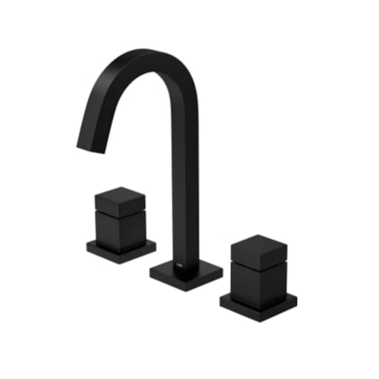 Misturador Para Lavatório De Mesa Cubo Bica Alta 1877 Black Matte Deca