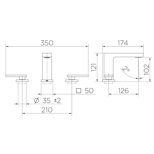 Misturador Para Lavatório De Mesa New Edge Bica Baixa Cobre Escovado Docol - Imagem principal - 94456b0d-9d67-4327-8dae-cac03935d083