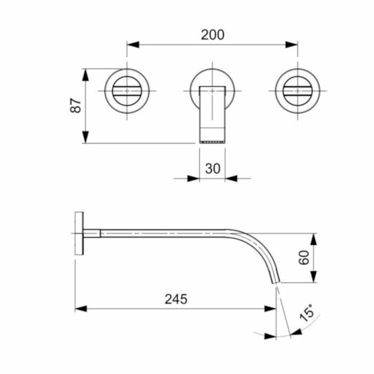 Misturador Para Lavatório De Parede Com Válvula Flow Preto Matte Celite - Imagem principal - 2acfffe9-e3f2-40a3-b940-a2975db8489e