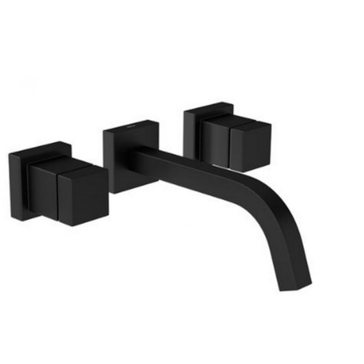 Misturador Para Lavatório De Parede Cubo Black Matte Deca - Imagem principal - 7a949558-4388-4376-8067-4835775dcdb1