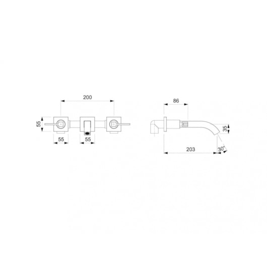 Misturador Para Lavatório De Parede Elite Cromada Celite - Imagem principal - a027f305-7904-4bc7-adab-6d17aadb02a8