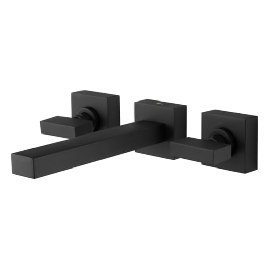 Misturador Para Lavatório De Parede Horus 450 Preto Fosco Fani - Imagem principal - 119947af-657e-44eb-b985-fc963d6bac02