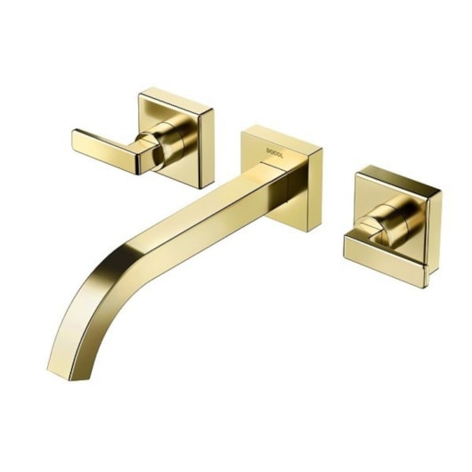 Misturador Para Lavatório De Parede Stillo Ouro Polido Docol - Imagem principal - 86d72596-baa3-4b22-82ae-e85b60a167a1