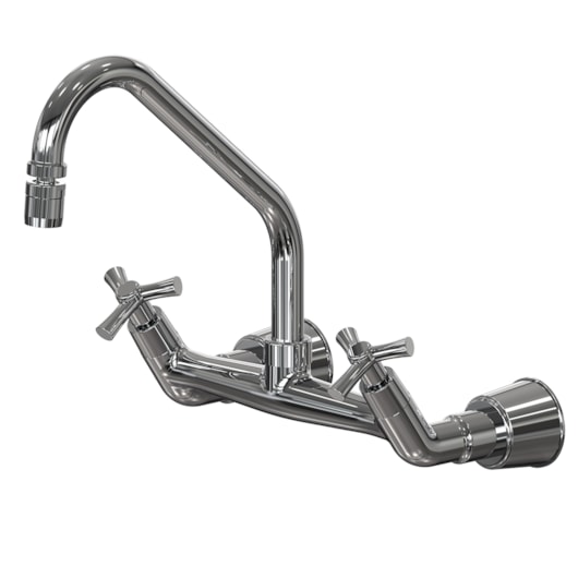 Misturador Para Pia De Parede Com Bica Móvel Com Arejador Articulado Lyra Champanhe Fani - Imagem principal - 10cec0ac-7cde-441c-8082-061987ce8097