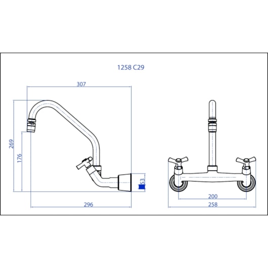 Misturador Para Pia De Parede Com Bica Móvel Com Arejador Articulado Lyra Champanhe Fani - Imagem principal - 74da5612-cc5a-48e4-8b61-890578f2b6ed