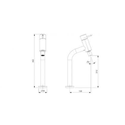 Monocomando De Mesa Para Cozinha Bica Alta Basic Cromado Celite