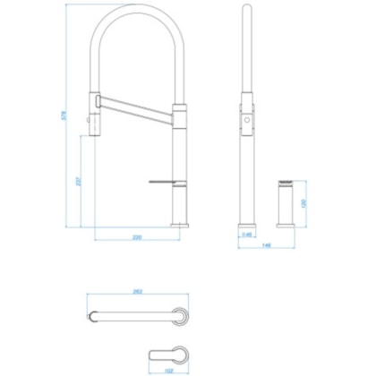 Monocomando De Mesa Para Cozinha Bica Alta Colore Cromado/Marrom Deca