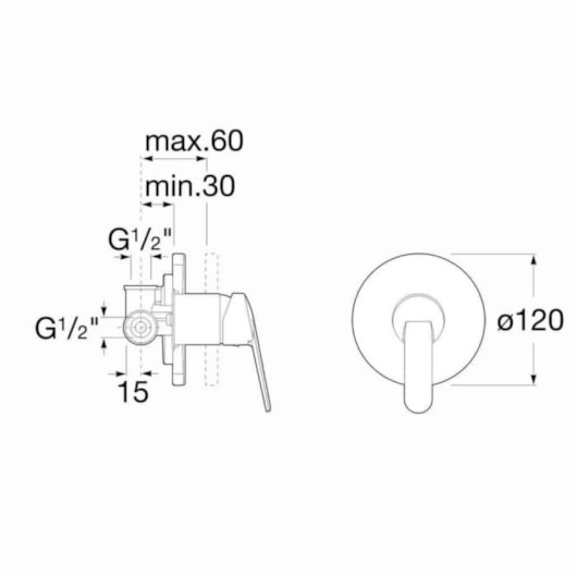 Monocomando Para Chuveiro De Parede Para Embutir Victoria N Cromado Roca - Imagem principal - 7deabf46-a042-4060-a60b-a7609ca2bf64