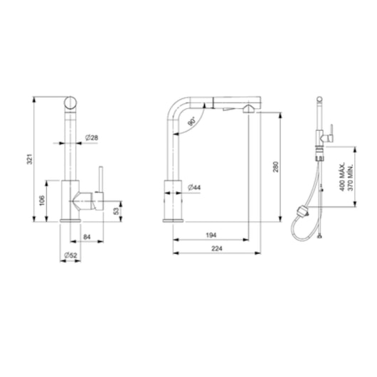 Monocomando Para Cozinha De Mesa Bica Em L 2 Funções Pratica Preto Matte Celite - Imagem principal - fac225c5-2506-4e51-8d42-de417d03fe13