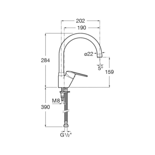 Monocomando Para Cozinha De Mesa Bica Móvel A Art Victoria N Cromado Roca - Imagem principal - ce53fa5c-b92a-4c3a-b082-c7a2713ecf7f