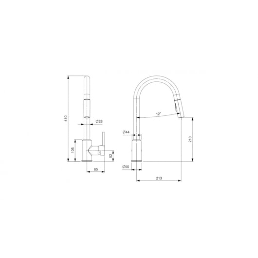 Monocomando Para Cozinha De Mesa Bica U Extraível Pratica Cromado Celite - Imagem principal - 2037e92b-7fa0-4534-a803-a24f06d8dffc