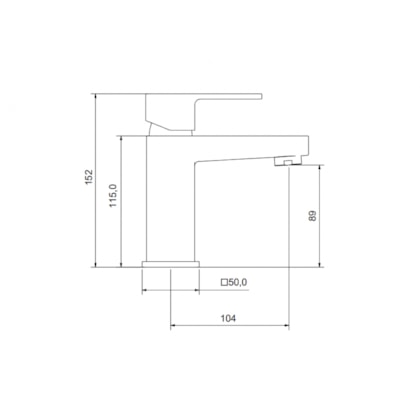 Monocomando Para Lavatório Balcão 2875 C 52 Meber