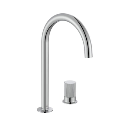 Monocomando Para Lavatório De Mesa 2 Furos Stripes Nu Cromado Roca