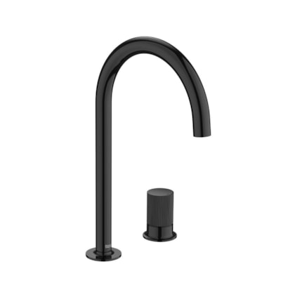 Monocomando Para Lavatório De Mesa 2 Furos Stripes Nu Titanium Black Roca
