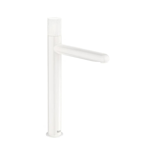 Monocomando Para Lavatório de Mesa Bica Alta Nu Glossy White Roca - Imagem principal - 89f980a3-8c54-4da5-b5d5-8d1dc617e5c5