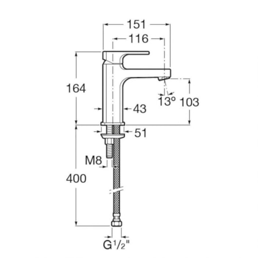 Monocomando Para Lavatório De Mesa Bica Baixa Escuadra Cromado Roca - Imagem principal - 9a79a86c-6864-49d4-97b6-7baa57ae6adf