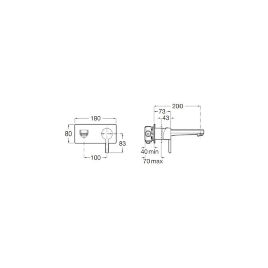 Monocomando Para Lavatório De Parede Embutir Naia Cromado Roca - Imagem principal - b402a3ef-3fa2-4e41-851d-ddd85c46728a