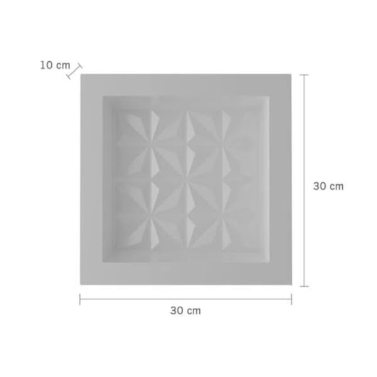 Nicho De Embutir De Plástico Fibra Vidro 3D Branco Astra 30x30x10cm - Imagem principal - 9067b433-bba7-4dd8-9e33-baa761f1cae9