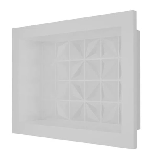 Nicho De Embutir De Plástico Fibra Vidro 3D Branco Astra 30x30x10cm - Imagem principal - 98eb5fba-55ce-48c0-9d21-d7da40617e3b