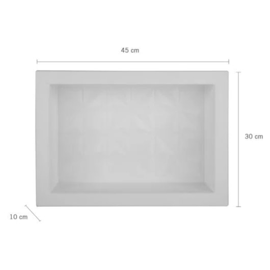 Nicho De Embutir De Plástico Fibra Vidro 3D Branco Astra 30x45x10cm - Imagem principal - 95a957ee-9eeb-4f7c-a5c8-d653b7b481ad