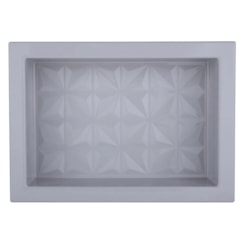 Nicho De Embutir De Plástico Fibra Vidro 3D Cinza Astra 30x45x10cm