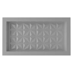 Nicho De Embutir De Plástico Fibra Vidro 3D Cinza Astra 30x60x10cm