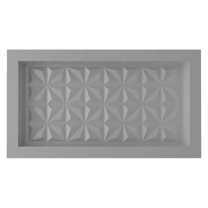 Nicho De Embutir De Plástico Fibra Vidro 3D Cinza Astra 30x60x10cm