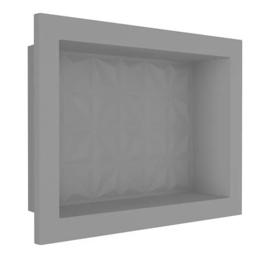 Nicho De Embutir De Plástico Fibra Vidro 3D Cinza Fosco Astra 30x45x10cm - Imagem principal - 12d1c438-482b-4739-a3a9-887711778ee1