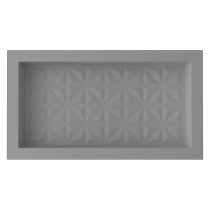 Nicho De Embutir De Plástico Fibra Vidro 3D Cinza Fosco Astra 30x60x10cm