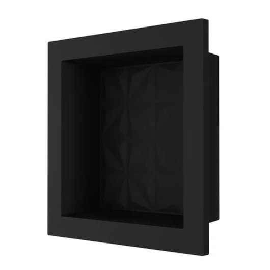 Nicho De Embutir De Plástico Fibra Vidro 3D Preto Fosco Astra 30x30x10cm - Imagem principal - 249d7bdf-8958-4e3d-809e-3cf8c90aff81